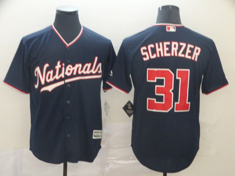 Men Washington Nationals #31 Scherzer Blue Game MLB Jerseys->washington nationals->MLB Jersey